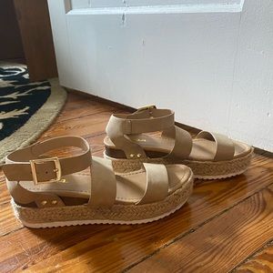 Flatform espadrille sandals